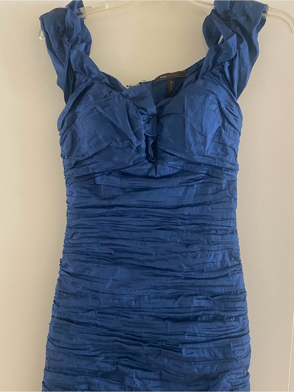 BCBGMaxAzria Royal Blue Ruched Sleeveless Tunic